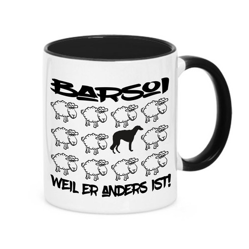 Tasse black sheep barsoi - black,