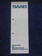 Saab Preisliste 09.1979 96 99 GL Turbo 900 GLs EMS GLE Turbo gelocht