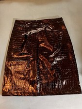 Lackrock M schwarz Reptilmuster Temu Bleistiftrock weiblich