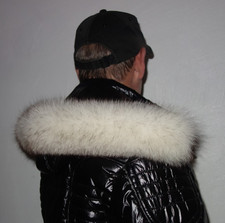 Polarfuchs Pelz Kapuze Kragen Blaufuchs Fellkragen Jacke Fuchs Pelzkragen Parka