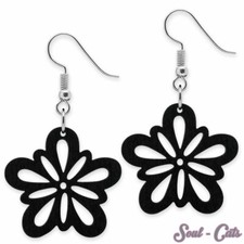 1 Paar Ohrringe Blüte Holz