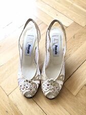 Pensato Italy Peep Toe Sandalen Slingpumps Mit Strasssteine Gr37 