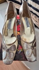 BRUNELLA Damen Pumps, Gold+ Transparent, Echtleder Größe EUR 37 NEU, Italy