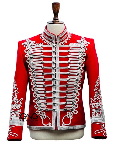 Rot napoleonic hussar - rot, wolle