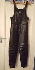 Motorradhose Damen Leder Latzhose Gr.42 Modeka klassisch schwarz Vintage