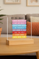 Acrylschild mit Holzständer