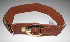 Pfeffinger Gürtel braun/Kroko Gummibund