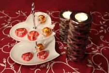 Etagere 2-stöckig Porzellan Herzform Snackregal Servierständer Gebäck Hochzeit