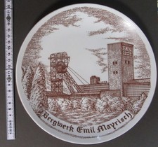 ⚒ Bergwerk Emil-Mayrisch Siersdorf, Porzellan Teller Glück Auf, EBV 70er Jahre