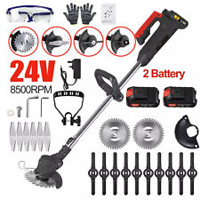 Akku Rasentrimmer mit 2 Akkus & Ladegerät Elektro Freischneider Motorsense 