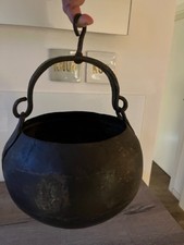 Antiker Schmiedeeisen-Kessel / Kochtopf – handgeschmiedet – 19. Jh.