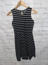 C&A Here+There Kleid Sommerkleid schwarz weiss geringelt Spitze Grösse 146/152