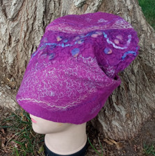 Damen filzmütze aus fuchsia - damen,