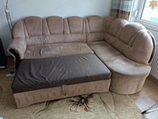 wohnung eckcouch mit schlaffunktion braun