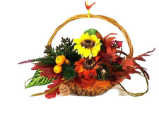 Hängekorb Gesteck Seide Gelb