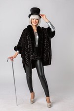 Paillettenponcho Jacke Umhang