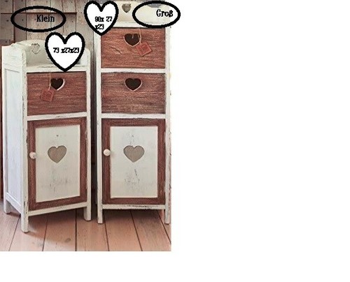 Kommode herz holz weiß - kommode,