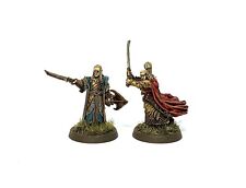 CELEBORN & HALDIR 2 Herr der Ringe Galadhrim Warhammer 28mm bemalt MESBG