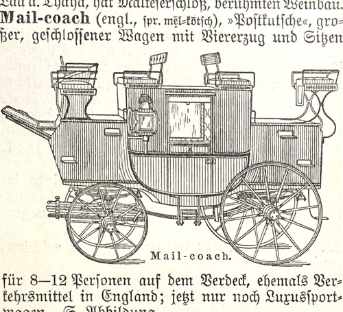 Alte lithographie mail coach - lithographie,, mail-coach