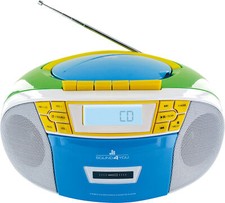 CD-Player tragbar Kinder Radio Kassette FM MP3 AUX USB LCD Display 1,2W bunt