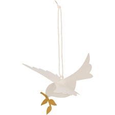 3x Scherenschnitt Vogel weiß