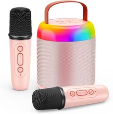 Bluetooth Karaoke Maschine Kinder mit 2 Drahtlosen Mikrofonen & 4 Soundeffekten