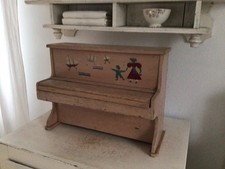 Altes Kinderklavier Spielzeug Holz Rosa Shabby Frankreich Brocante Vintage Deko