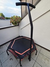 Trampolin SportPlus, schwarz-rot, 6-eckig, Rahmen 112 cm, Sprungfläche 82 cm, 