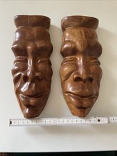 Wanddeko Deko Afrikanische Holzmasken Holzschnitz