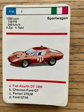 Auto Quartett, Prototypen, 53922, FX Schmid, 1969,  Alt, ohne Deckblatt