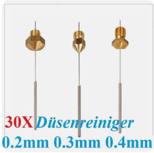 30x Nozzle Drill Cleaner Cleaning 0.2 0.3 0.4mm 3D Printer Makerbot MK8 Nozzle