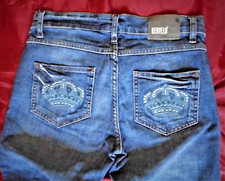 Jeanshose Damen Gr. 27 neu mit Stickereien, Jeans neu Demin Schlaghose