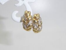 585 Gold 14K Gelbgold Ohrstecker Creolen Diamant Ohrringe ohne Ohrmutter 8115