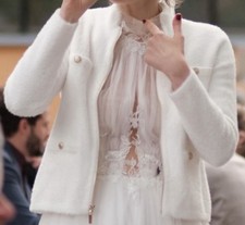 Jacke weiß gold Strickjacke