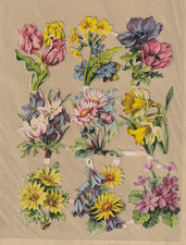 Glanzbilder alt Bogen Blumen  DDR