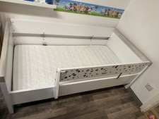 Kinderbett mit Matratze, 70x140 Cm, Holz, Weiß