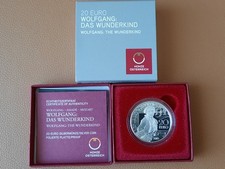 20 Euro Österreich 2015, PP, Silber, Mozart - Wolfgang das Wunderkind