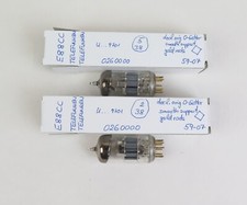 2x Telefunken E88CC Röhre / Gold  Rods / rare Tube / Ulm 1959 / Same Code