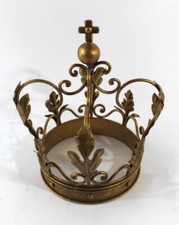 große Krone gold antik 29cm Kreuz Metall Shabby Dekoration Vintage