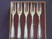 Kuchengabel 5 Barock Chippendale Silber Gabel Punz Krone 100 Manufaktur Kierdorf