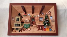 3D Holzbild Wandbild Weihnachtsstube Miniatur Stube Handarbeit lasiert 37x26x5cm