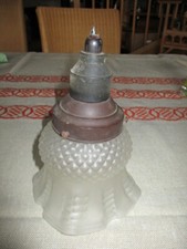 Schöne Hängelampe Bakelitfassung und Jugendstil Glas