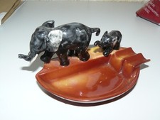 Aschenbecher mit 2 Elefanten im Art Deco Stil von den VEB Zierwerke Ilmenau -L5