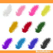 Marabu Federn zum Basteln - Als Deko Schmuck Kinder Maske Bunt Vogel Groß Weiß