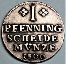 Braunschweig-Wolfenbüttel 1 Pfennig 1800 Karl Wilhelm Ferdi. fast St mit Kapsel