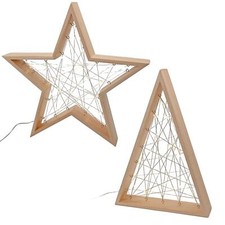 LED Stern Tanne Holz beleuchtet Weihnachtsdeko Weihnachtsstern Fensterdeko