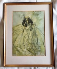 KATHARINA VON WERZ CLEOPATRA AQUARELL AUF LEINEN HANDSIGNIERT 1976 CA. 28X 39CM