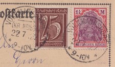 75688) VOLKMANNSDORF (KR. NEISSE) Schlesien KOS-Stempel 1922 auf Postkarte