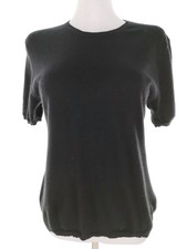 ✨ MARIA DI RIPABIANCA Bluse für Damen Einfarbig Schwarz 38 Kurzer Ärmel Seide ✨