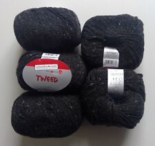 5 Knäuel Schoeller und Stahl Tweed Farbe 9 dunkelgrau Wolle Polyamid 250g
